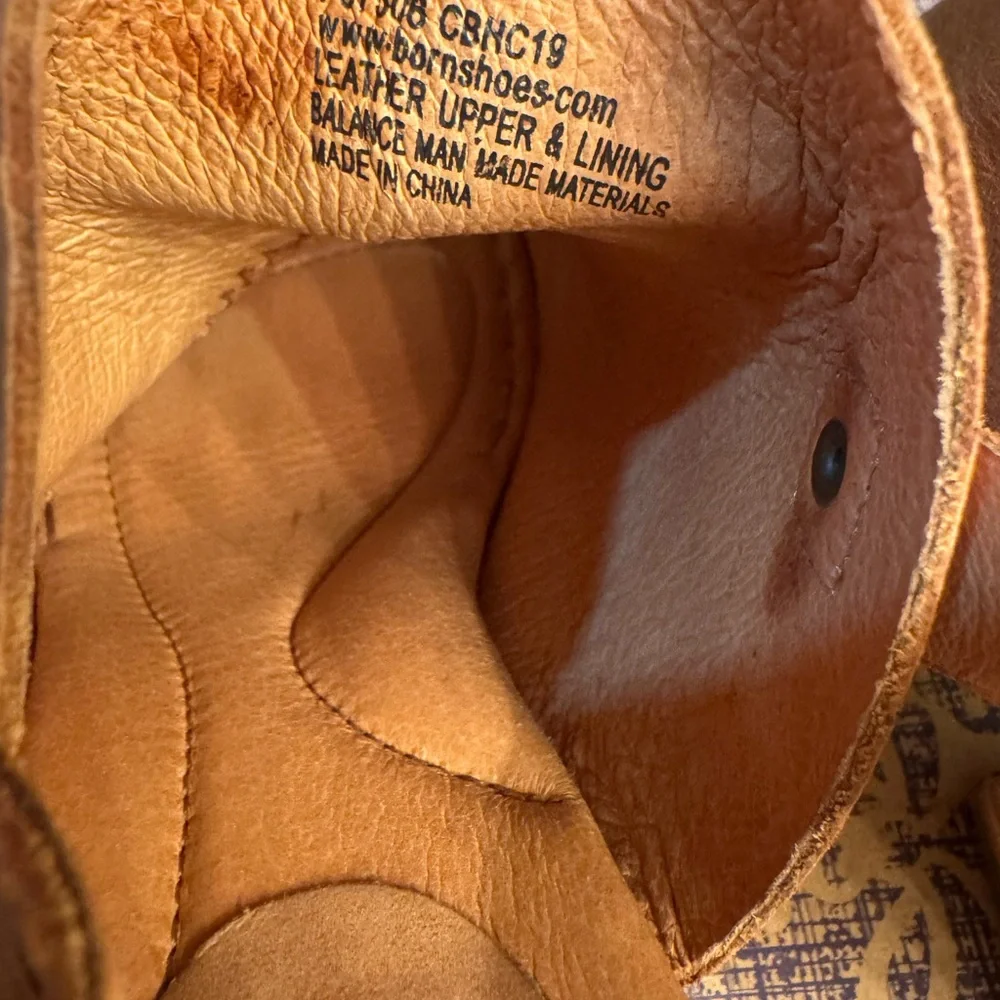 Born Tan Leather Peep-Toe Sandals - Picture 8 of 8